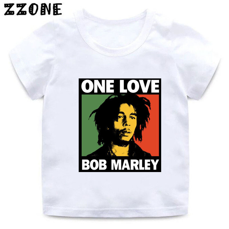 Thumbnail: Jamaica Singer Bob Marley Reggae Rastafari Print Kids T shirt Boys Fashion T-shi