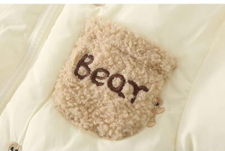 Thumbnail: Unisex Baby Thickened Onesie for Boys and Girls with Adorable Embroidered Bear L