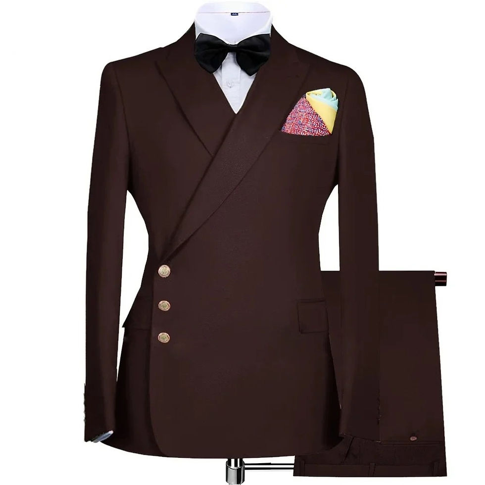 Thumbnail: Formal Men Suits Spacial Design 3 Buttons Blazer Pants Business Wedding Groom Pr