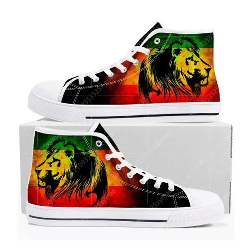 Acc Rasta Reggae Rastafarian Rasta Rastafari Lion Of Judah High Top Sneakers Mens ...