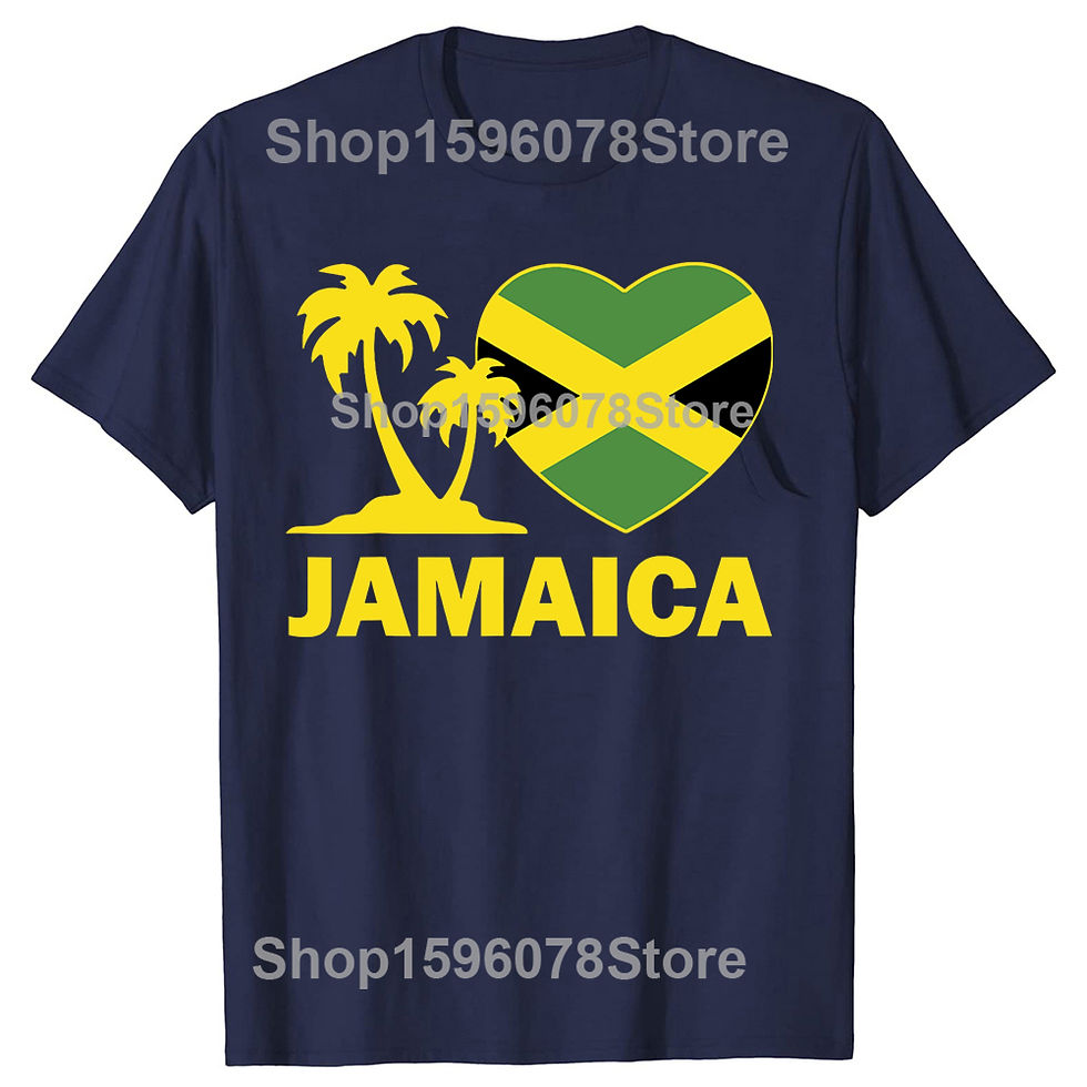 Thumbnail: Funny Jamaica I love Jamaican Flag Heart 100% Cotton T-shirt Men Fashion Print L