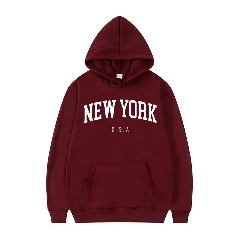 Thumbnail: Men Women New York U.S.A City Hoodies Fashion Letter Printed Graphic Sweatshirts
