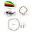 Thumbnail: 7 Jamaican Ladies Jewelry Set Rasta Headband Oversized Square Sunglasses Rasta B