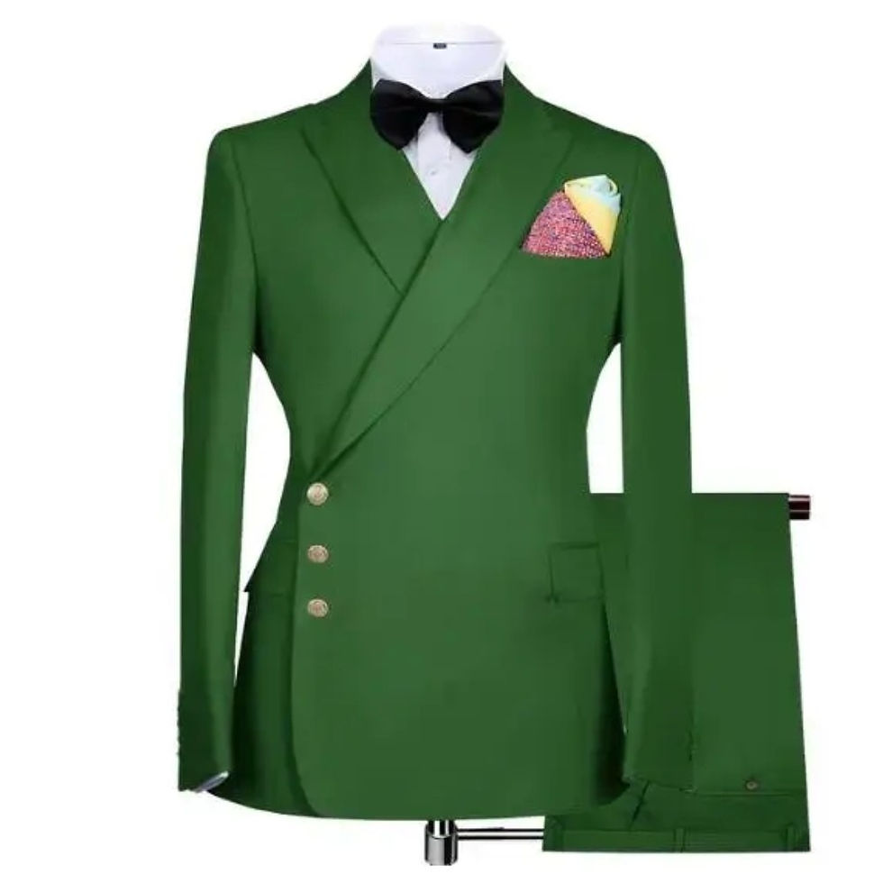 Thumbnail: Formal Men Suits Spacial Design 3 Buttons Blazer Pants Business Wedding Groom Pr