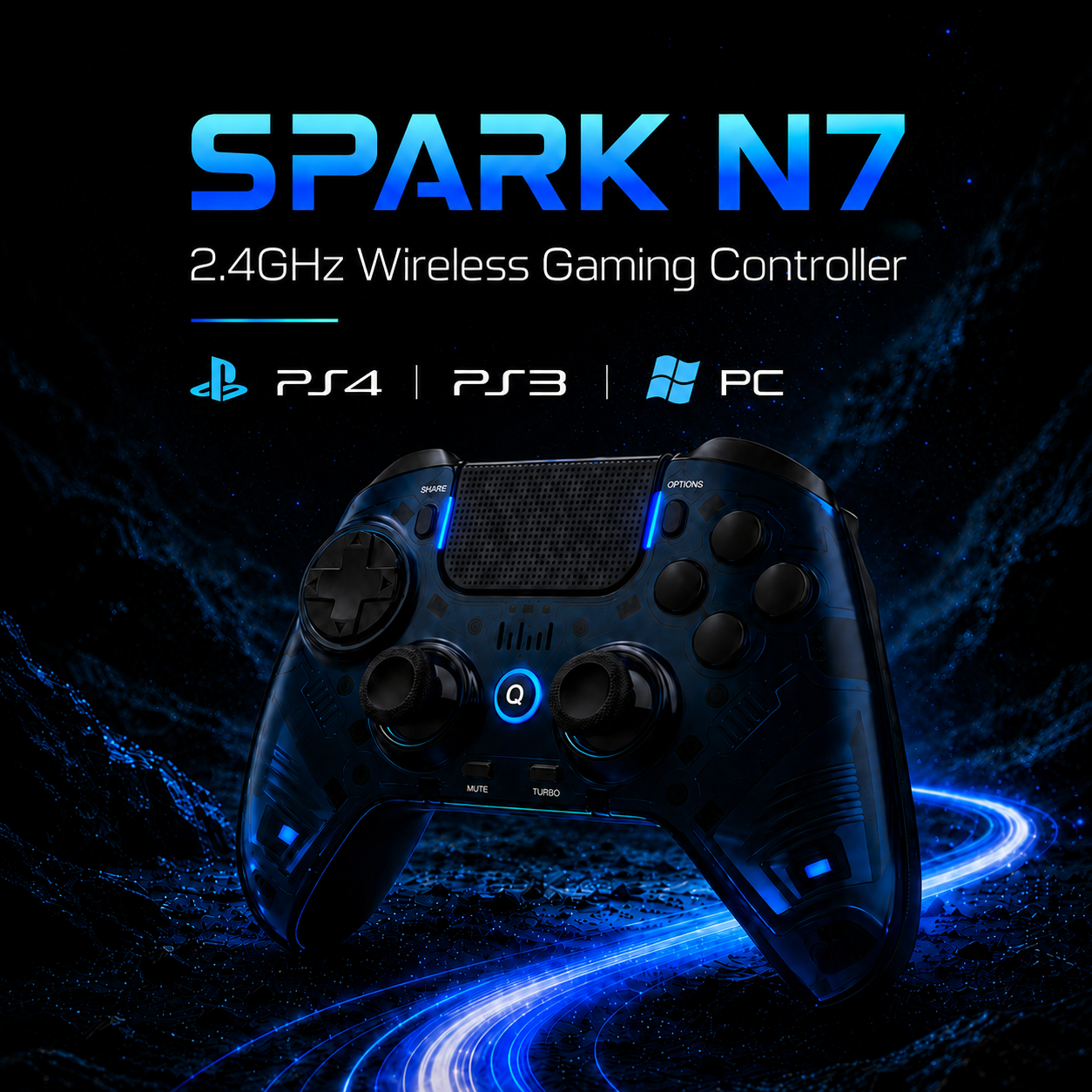 Controle para PS4 PS3 PC Wireless spark N7