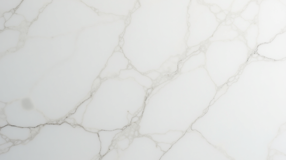 Close-up view of polished white marble slab with natural veins