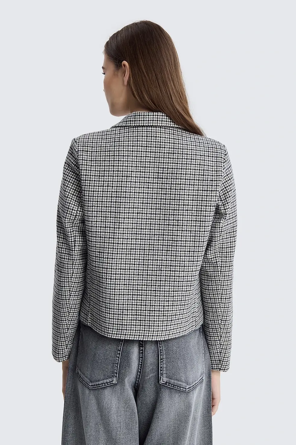 Miniatura: Blazer Crop Doppiopetto Pied-de-poule