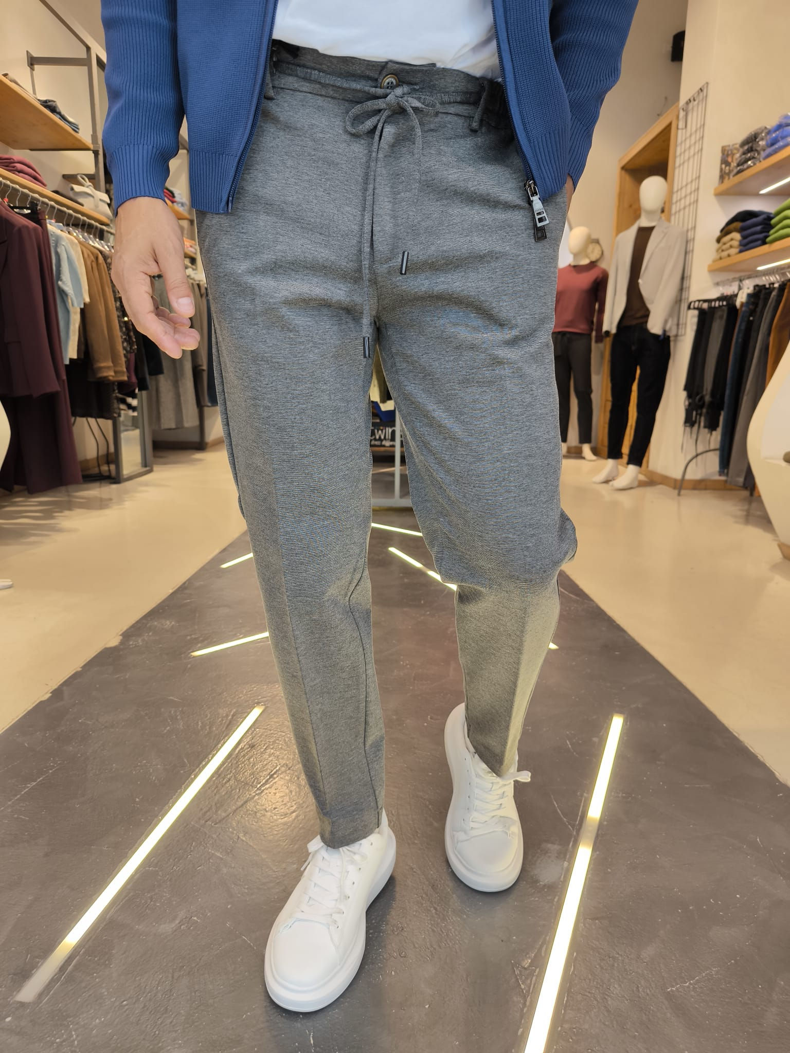 Pantalone Smart Confort Punto Milano Grigio 