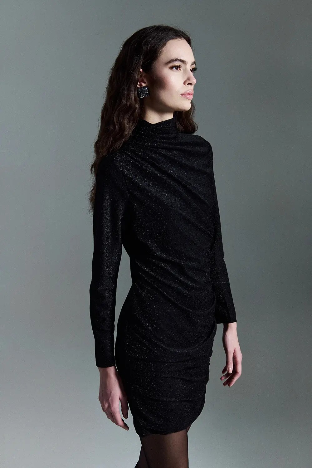 Abito Con Drappeggio In Lurex 