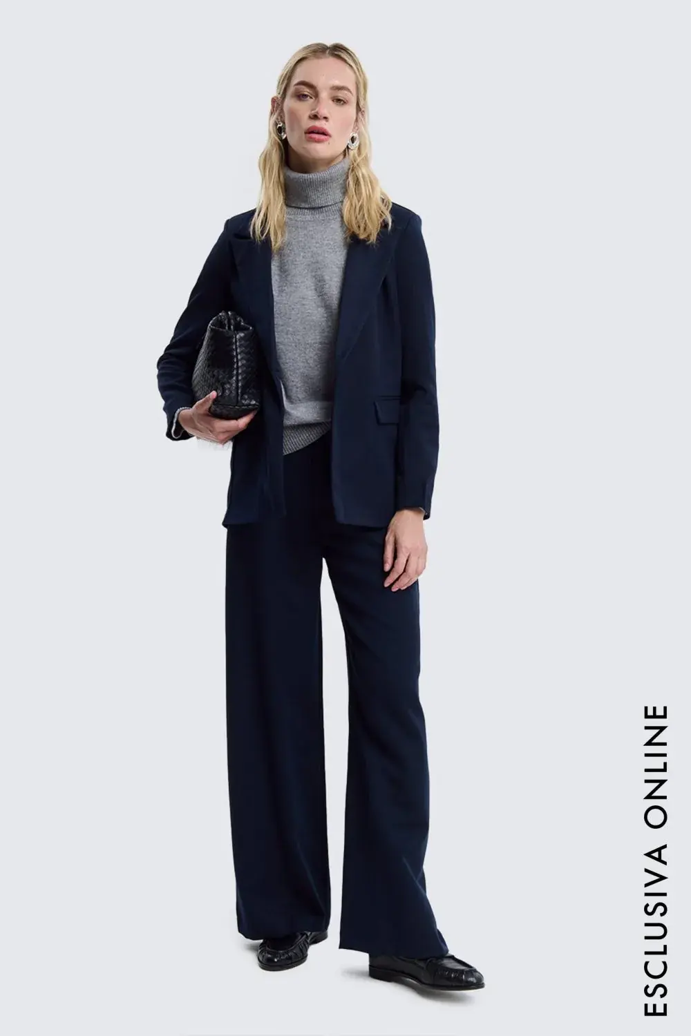 Pantalone Vita Alta Palazzo Punto Milano Blu