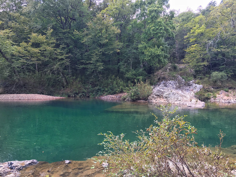 blue swimming hole at the Winding Stairs on Eagle Rock Loop
