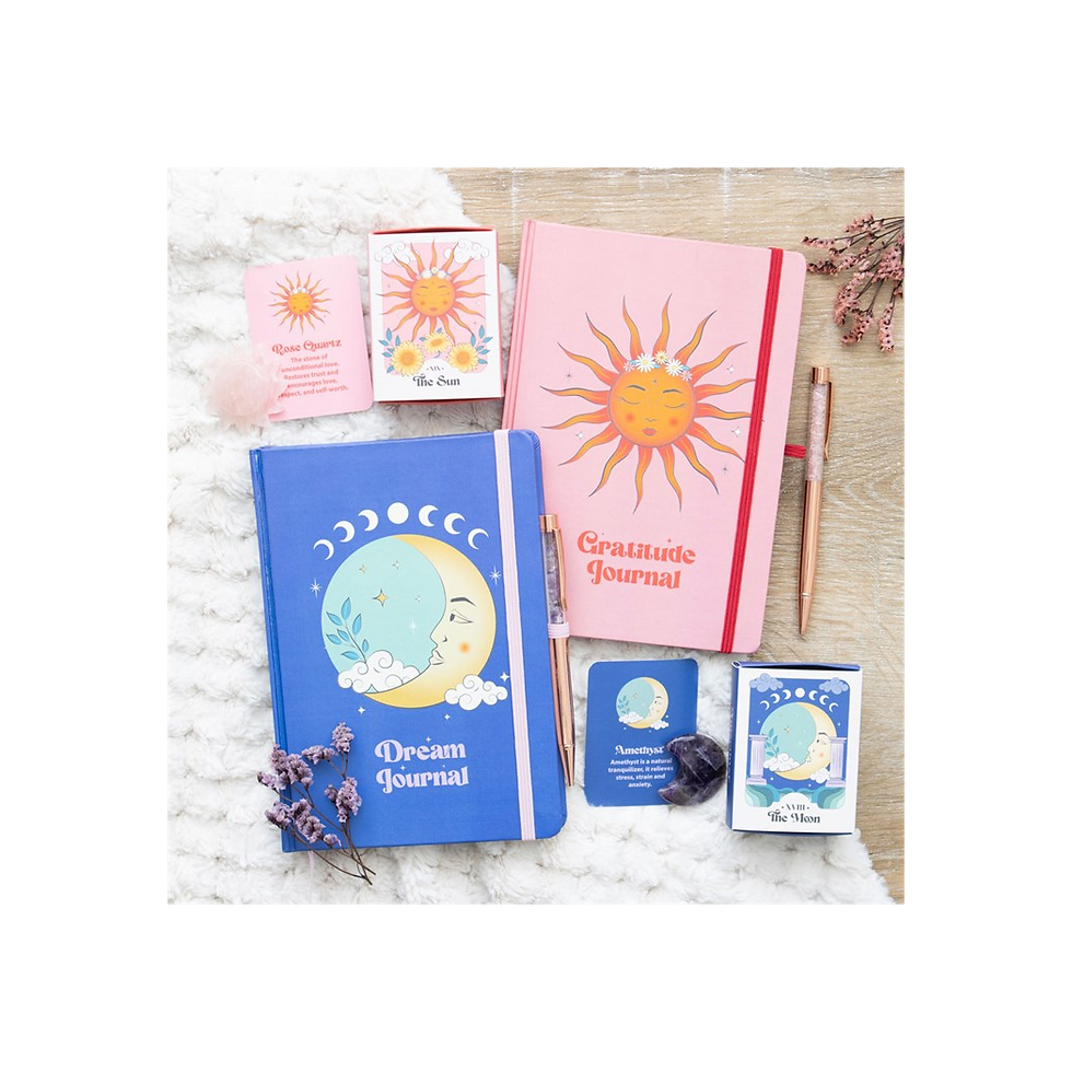 Thumbnail: The Sun Gratitude Journal with Rose Quartz Pen