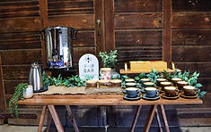 Rustic tea and coffee station