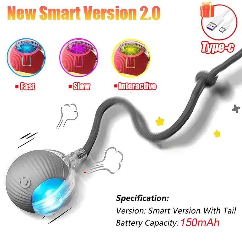 Thumbnail: Interactive Ball Toy Automatic Rolling Ball Rechargeable for Dogs & Cats