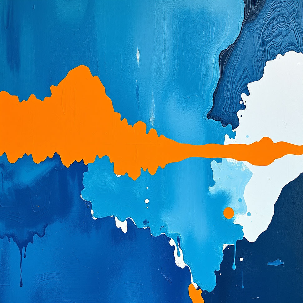 Wall beautiful painting, colors Blue, Navy Blue, Orange, White, and Black.jpg