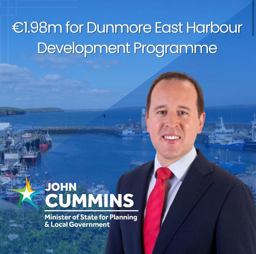 Minister Cummins welcomes €1.98m for Dunmore East Harbour Development Programme
