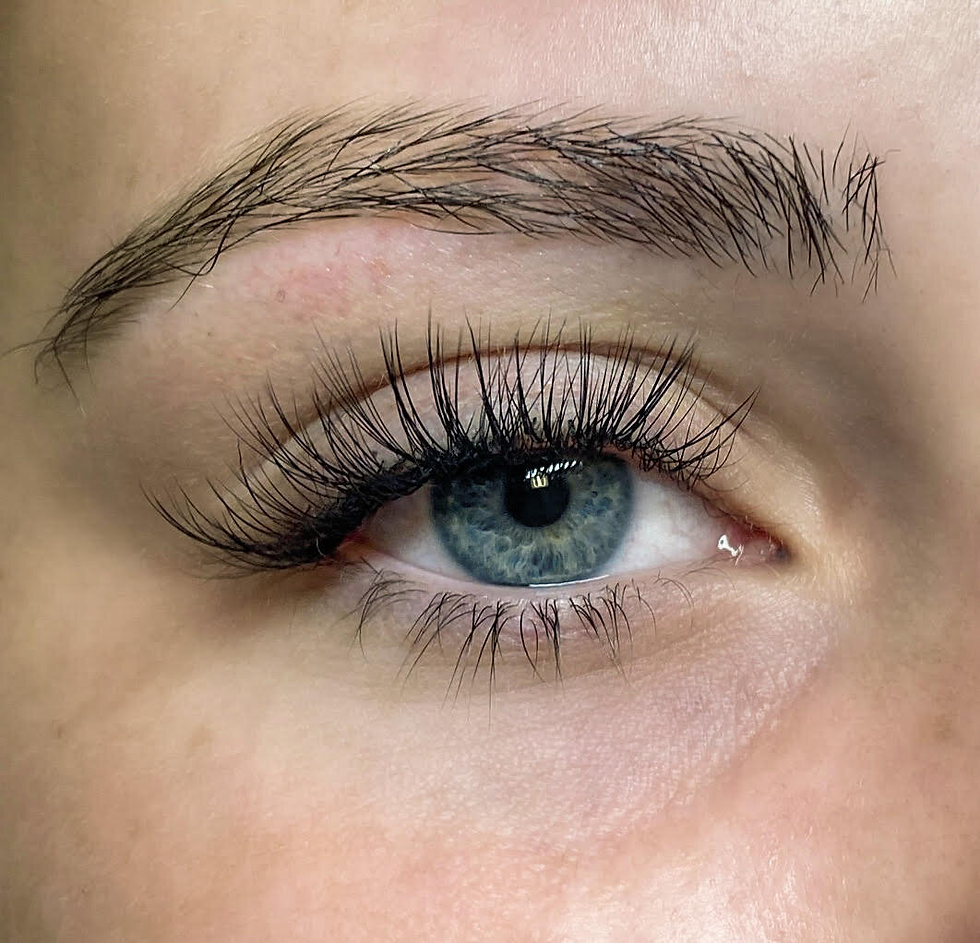 a girl with long eyelashes 