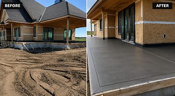 before and after image of a house exterior