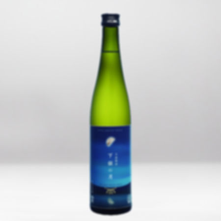 Japanese Whisky Barrel Aged Sake, Green premium sake bottle, shot in studio grey background