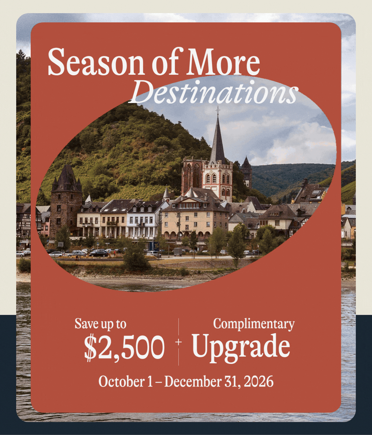 AmaWaterways Season of More: save up to $2,500 plus a complimentary upgrade, October 1 to December 31, 2026