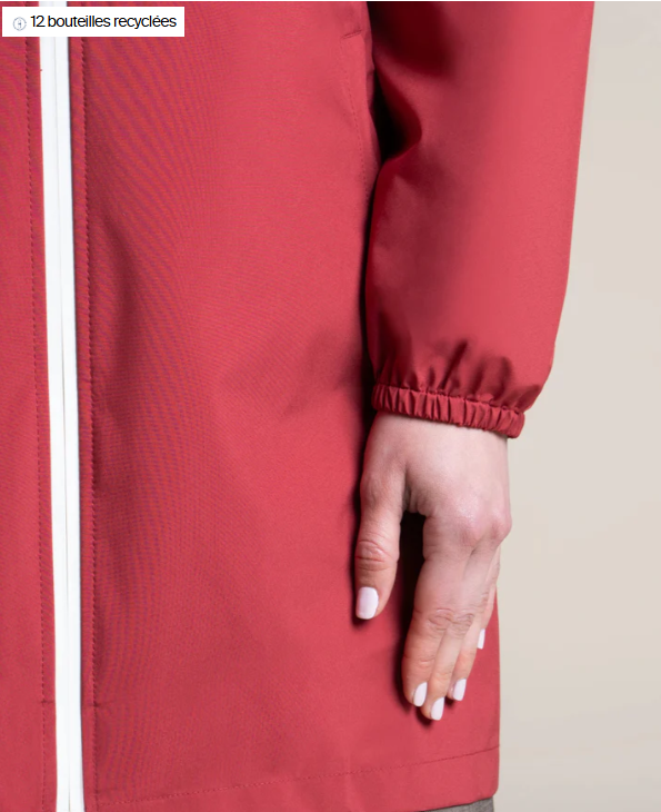 Flotte Amelot Couleur Long Raincoat in Cerise Red