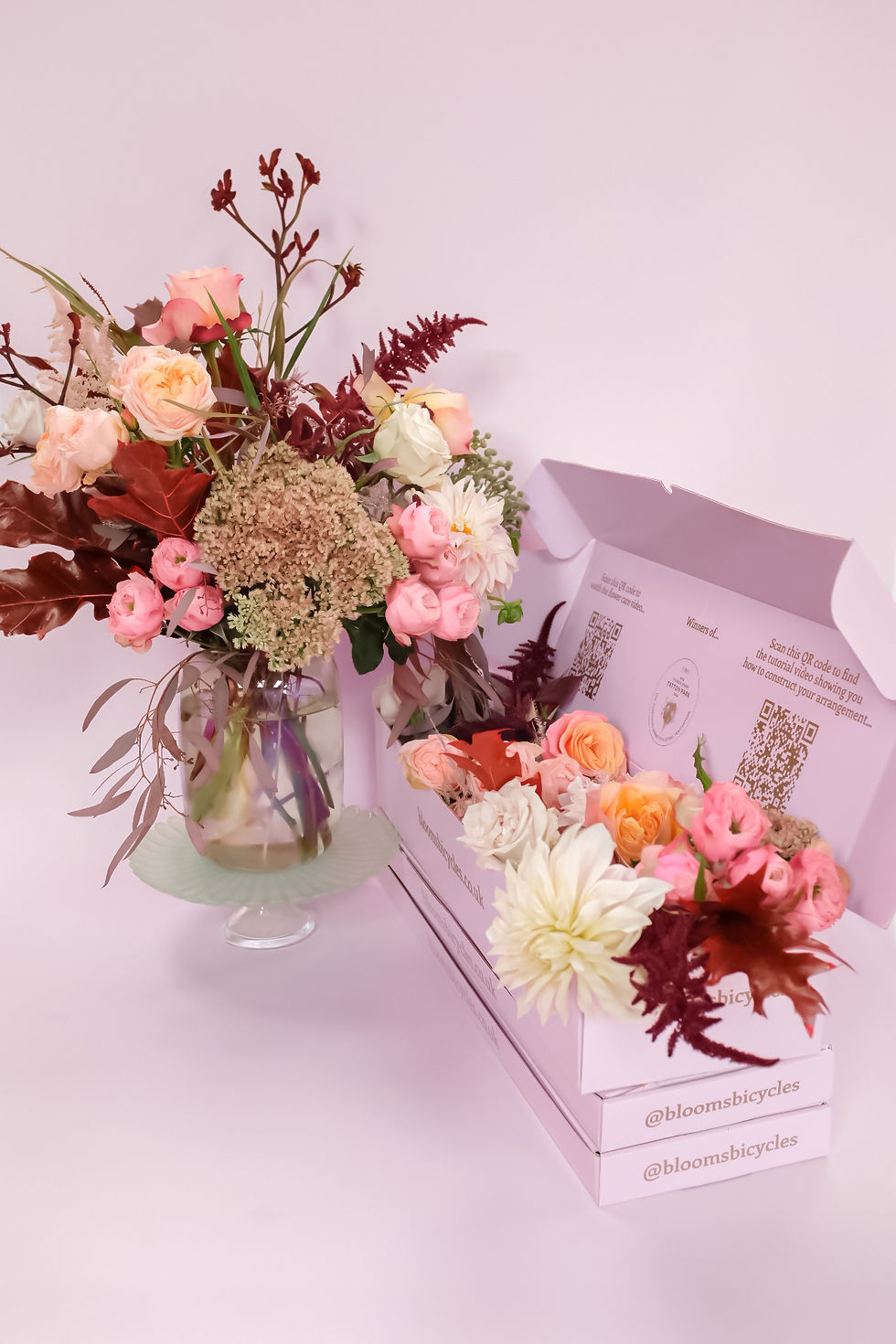 Autumn Sunrise Large Letterbox Flowers With Pearl Vase