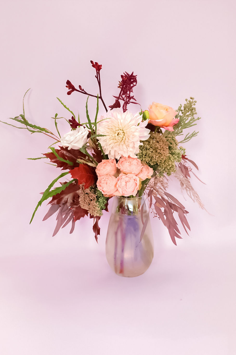 Autumn Sunrise Medium Letterbox Flowers With Pearl Vase