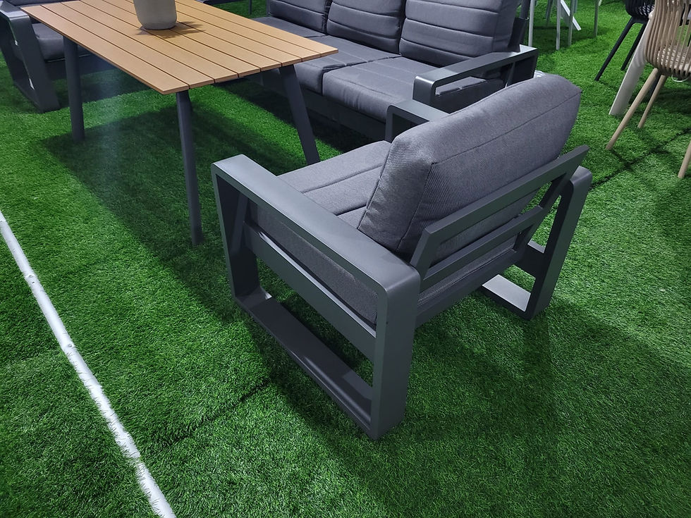 תמונה ממוזערת: שיקגו ו פינת ישיבה תלת לגינה 100% אלומיניום פרופילים עבים כולל שולחן גבוה