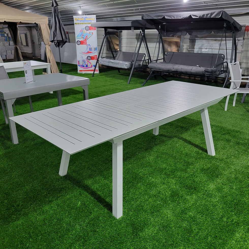 תמונה ממוזערת: שולחן אוכל לגינה דגם "אלכסון" 172*100, נפתח ל-2.43 מטר, 100% אלומיניום