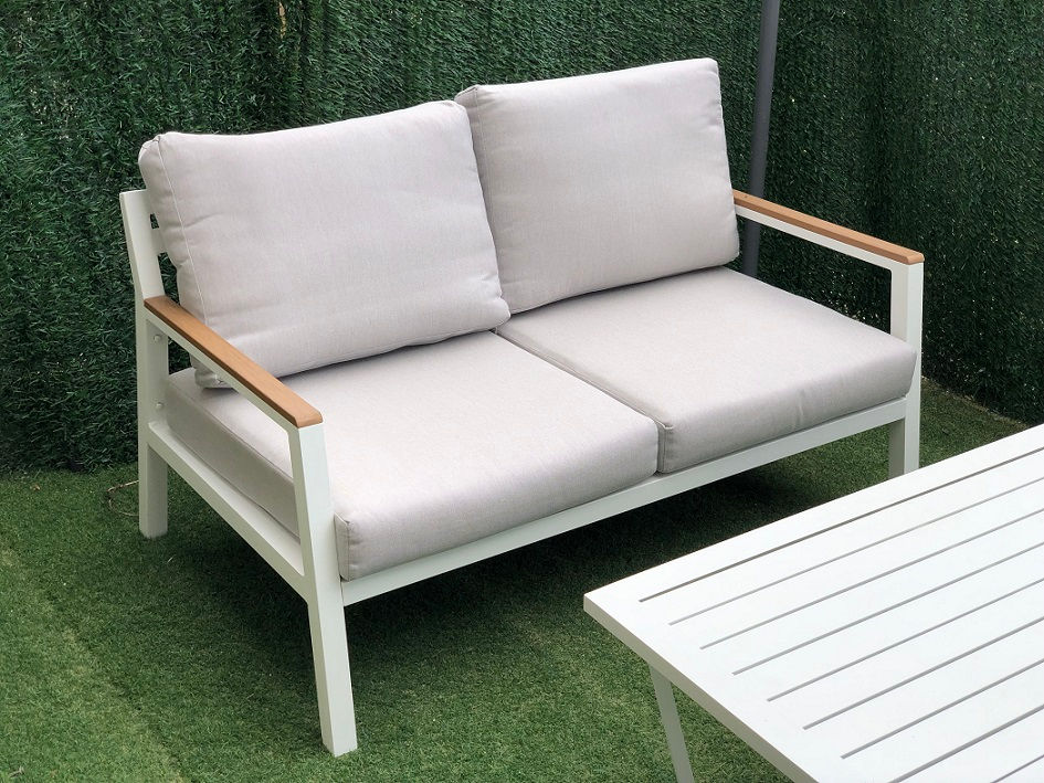 תמונה ממוזערת: נאפה ו פינת ישיבה זוגית לגינה ולמרפסת, מאלומיניום בשילוב ידיות במראה עץ