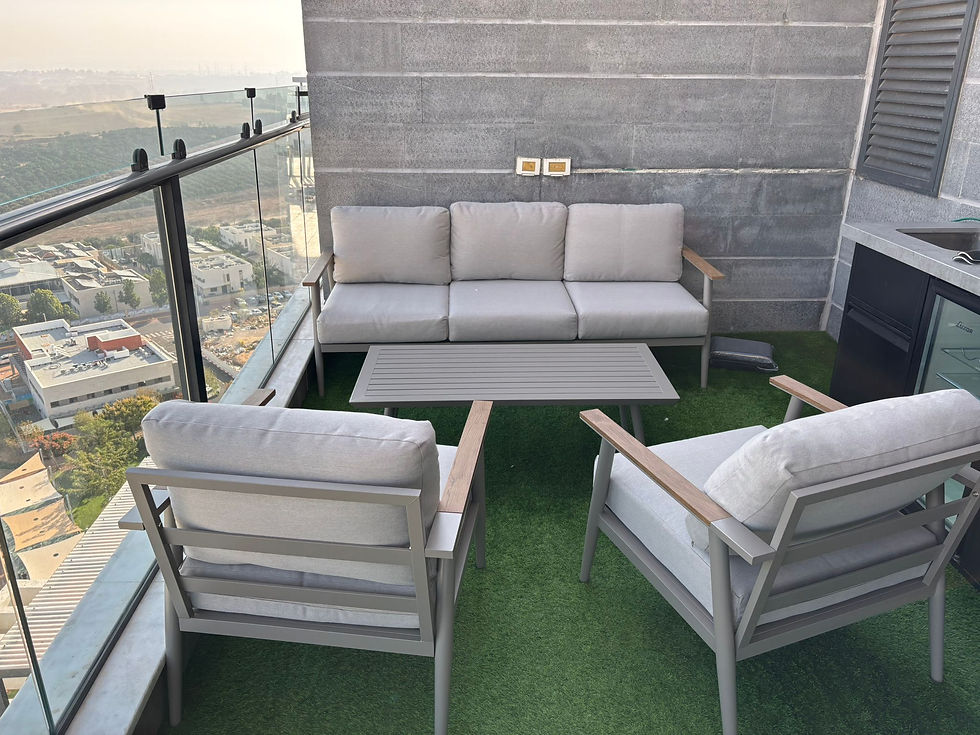 תמונה ממוזערת: ליטה ו פינת ישיבה תלת מושבית לגינה עשויה 100% אלומיניום