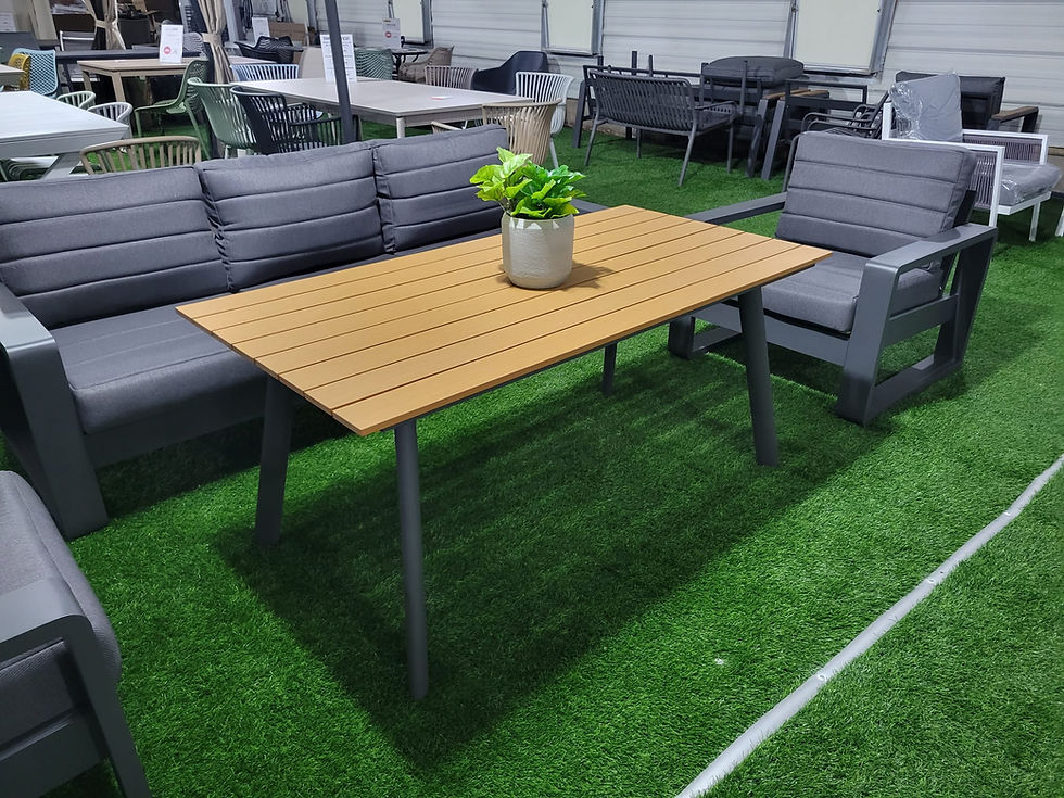 תמונה ממוזערת: שיקגו ו פינת ישיבה תלת לגינה 100% אלומיניום פרופילים עבים כולל שולחן גבוה