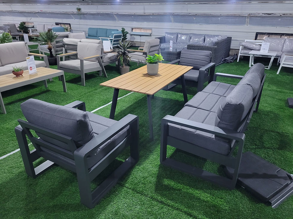 תמונה ממוזערת: שיקגו ו פינת ישיבה תלת לגינה 100% אלומיניום פרופילים עבים כולל שולחן גבוה