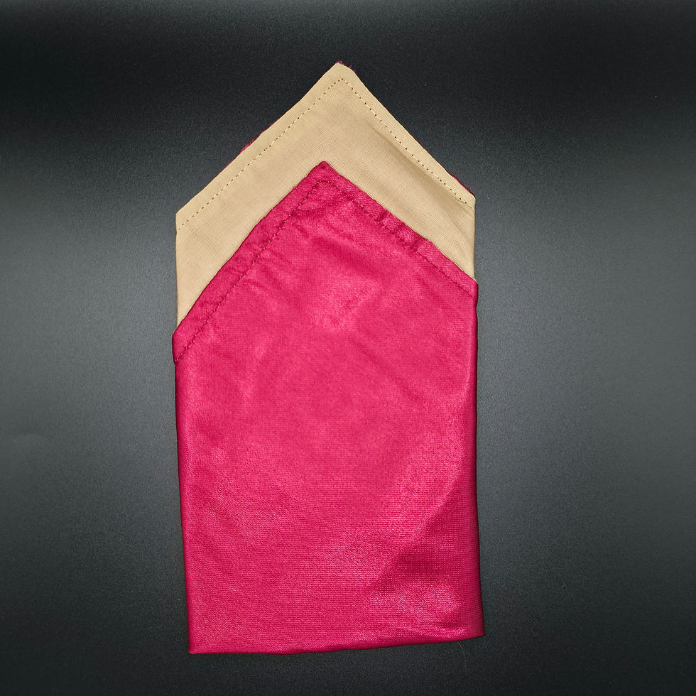 Pochette bicolore CrysBowties - magenta et doré