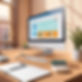 make an animated image of a desk with a laptop with the email window open.jpg