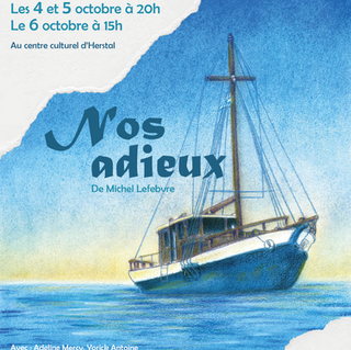 Affiche pour la troupe de théâtre "les mots-lierre" pour la pièce "Nos adieux" de Michel Lefebvre
© Virginie Metzer 2024