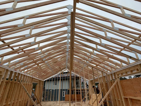 Landing trusses on a custom home build