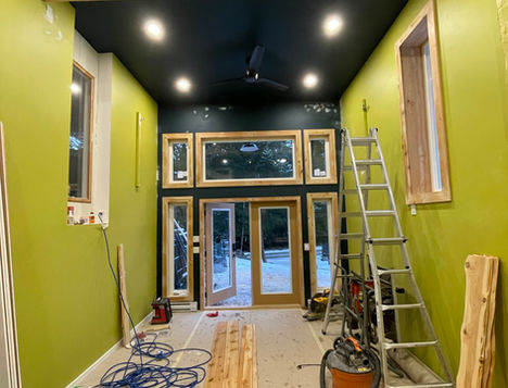 Converting a large boat garage into a home yoga studio.