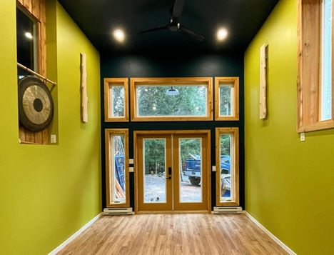 Converting a large boat garage into a home yoga studio.