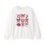 Thumbnail: White sweatshirt with Valentine's day graphics, North Shore Legends Sweatshirt and hearts.