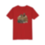 Thumbnail: Red t-shirt with a cartoon graphic and visible text above skyline