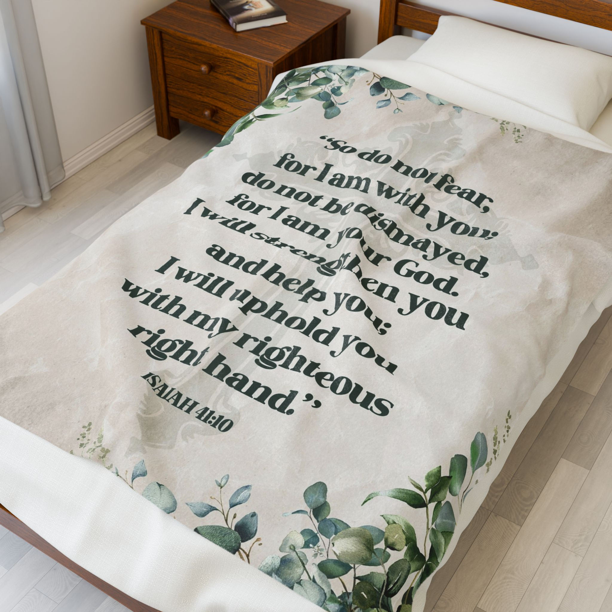 Do Not Fear Bible Verse Velveteen Plush Blanket