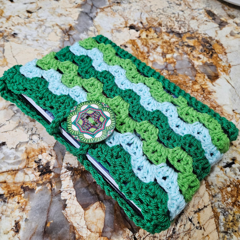 Thumbnail: Crocheted Book Sleeve