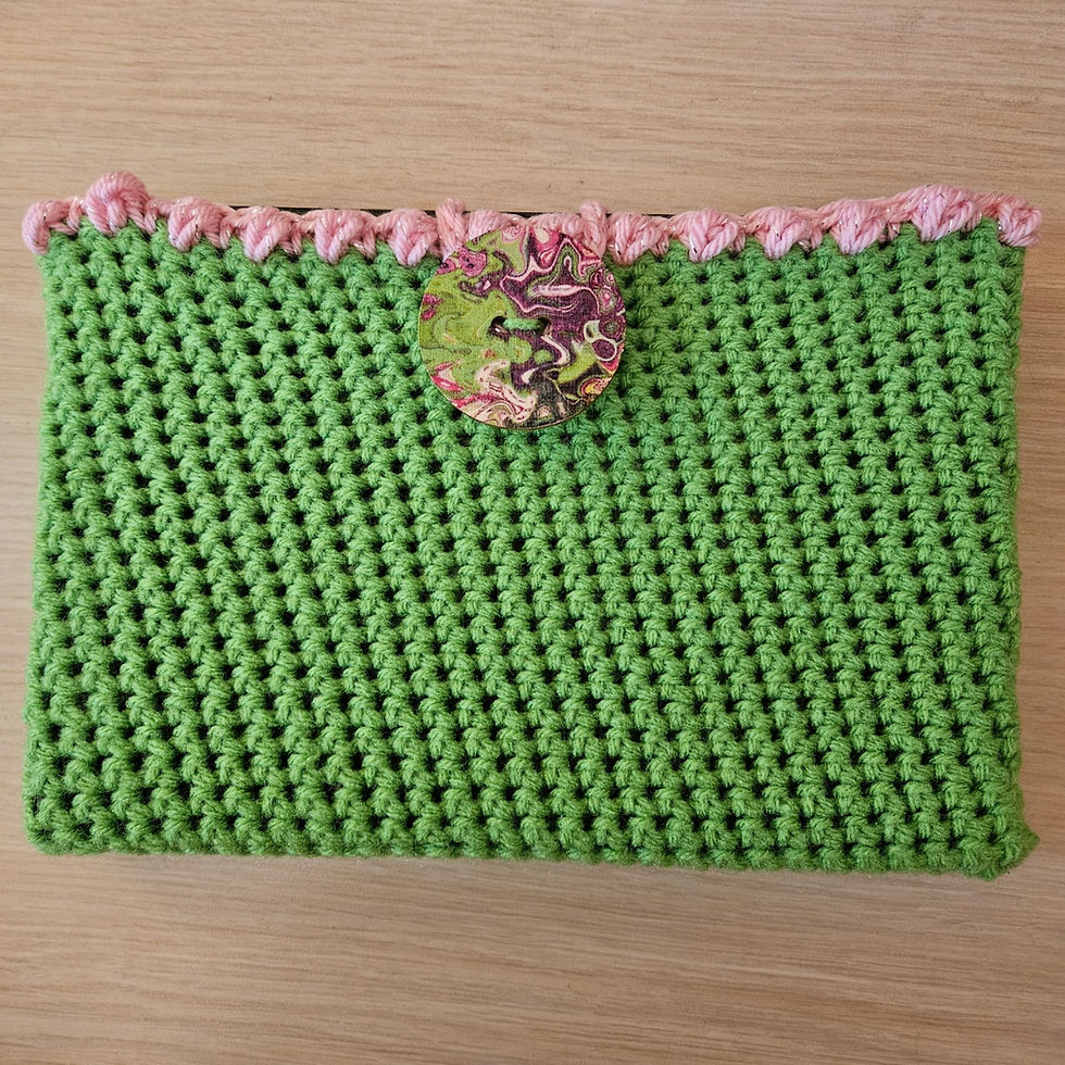 Thumbnail: Crocheted Book Sleeve