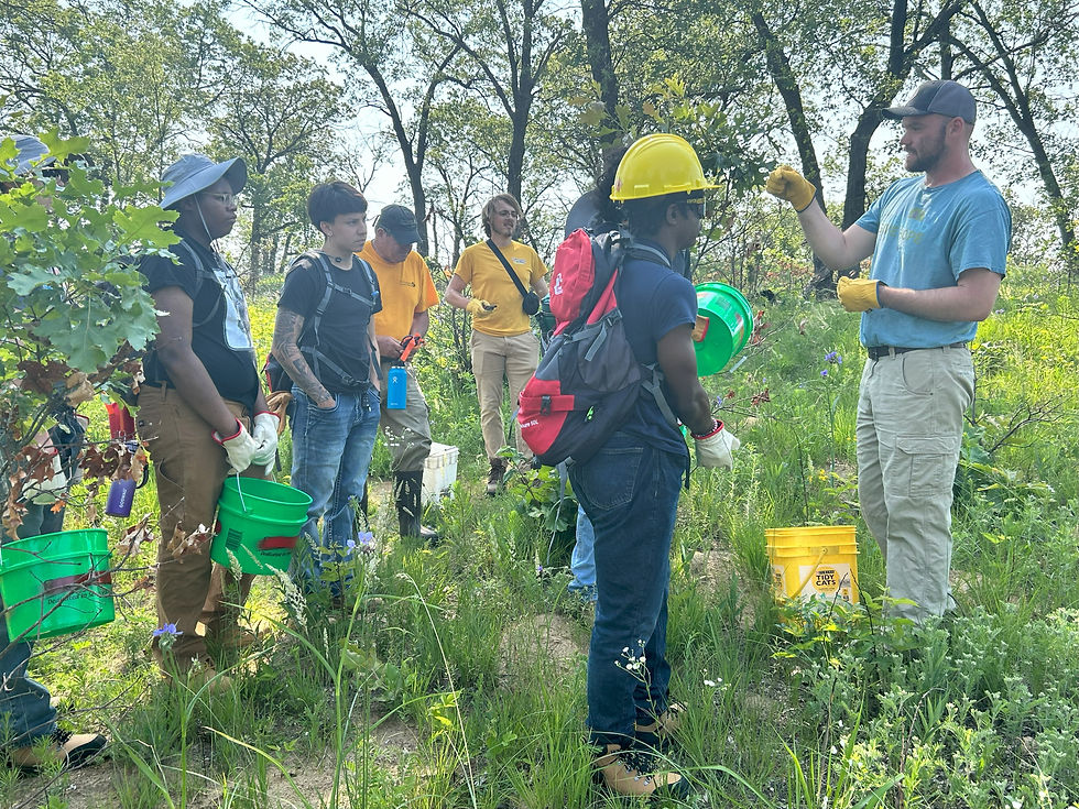 YES! Crew learning field work from Rodolfo, The Nature Conservancy.