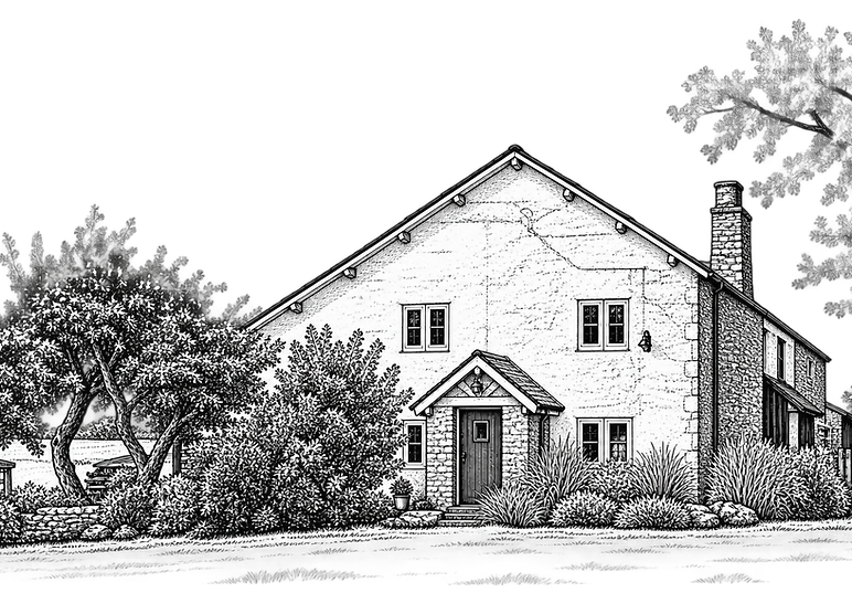Illustration of a traditional Yorkshire country house