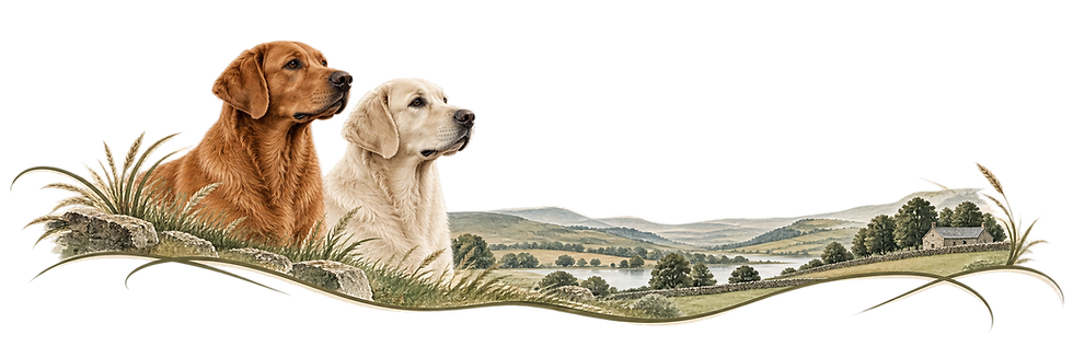 Retriever overlooking the Yorkshire countryside