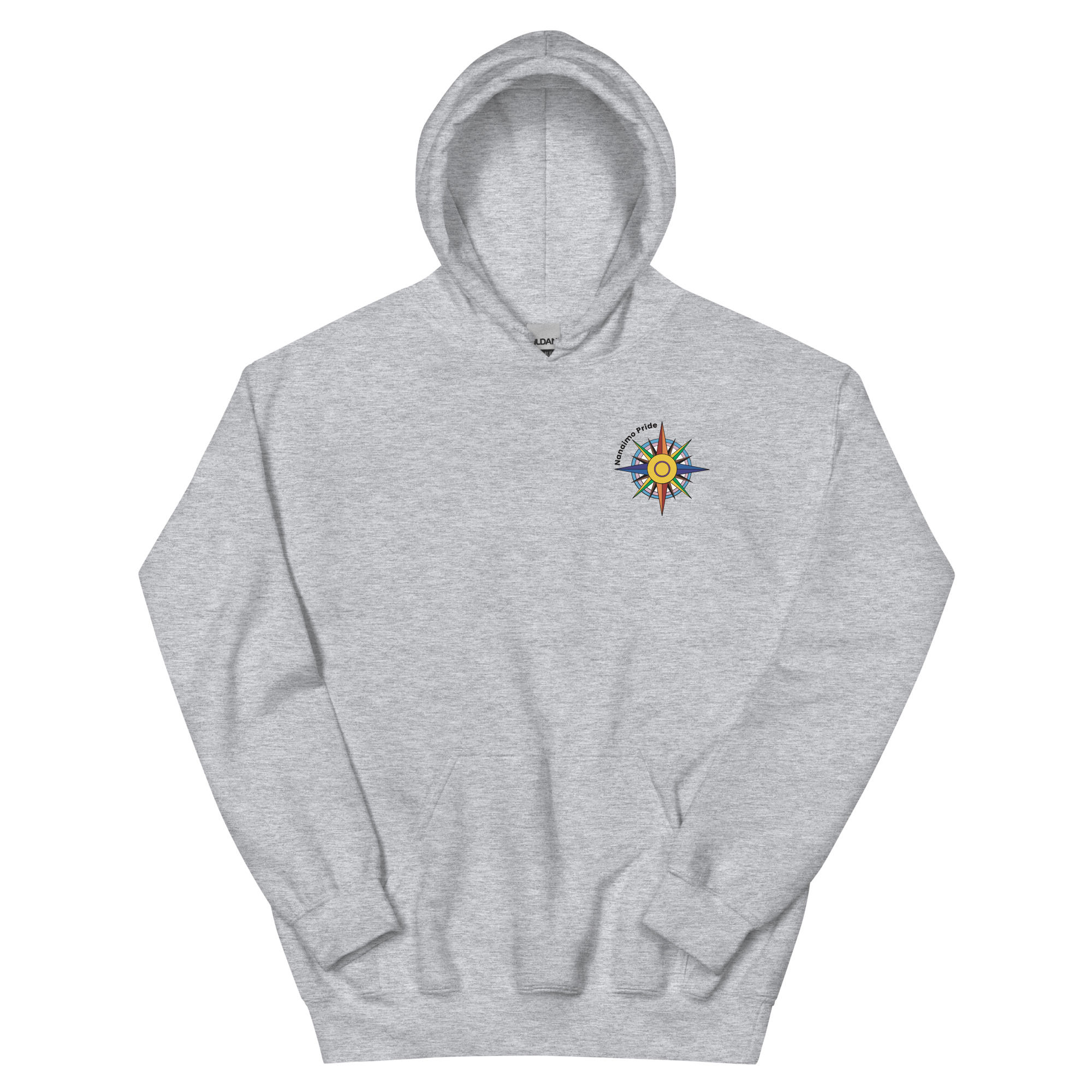 Nanaimo Pride Small Logo Hoodie in Colour - Grey