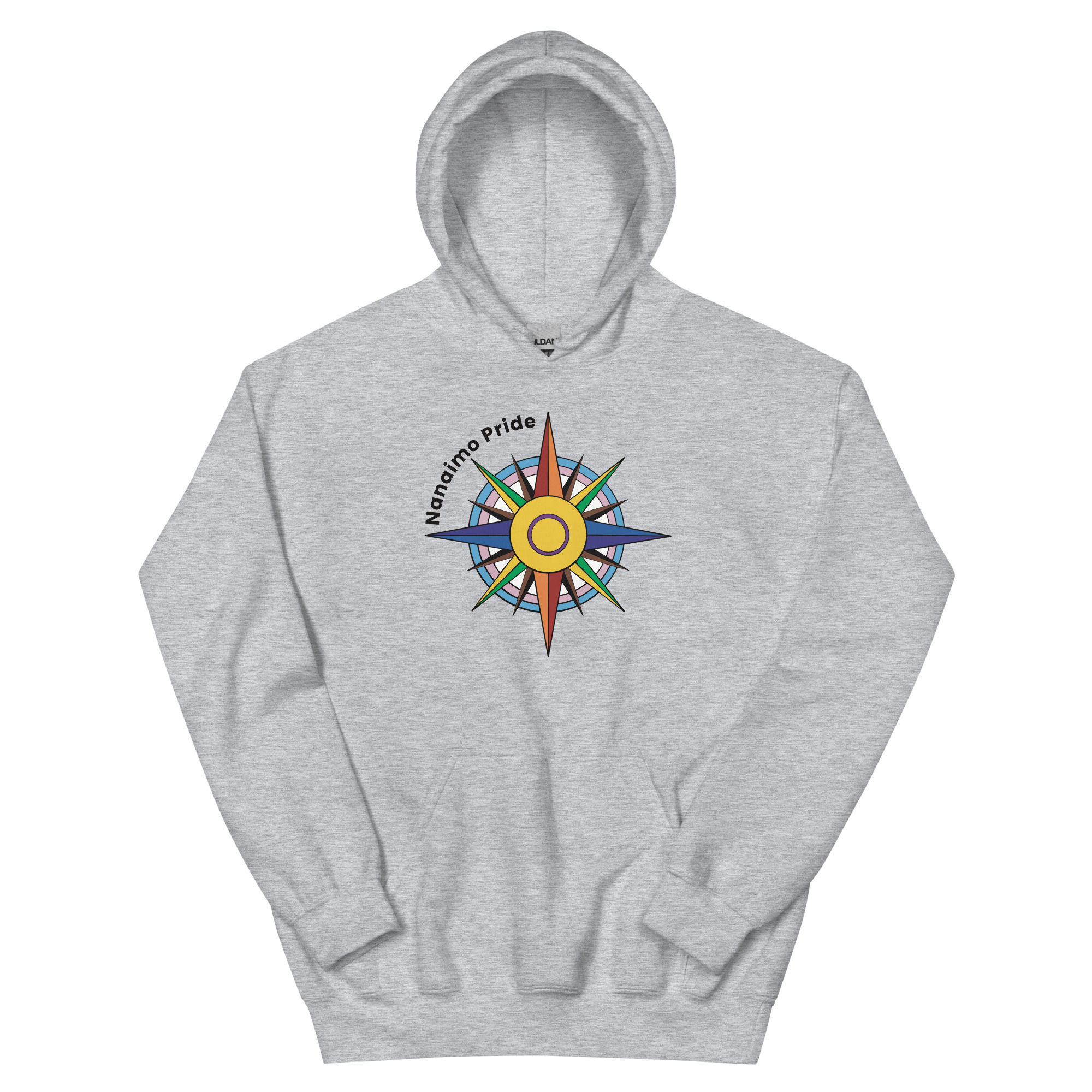 Nanaimo Pride Logo Hoodie in Colour - Grey