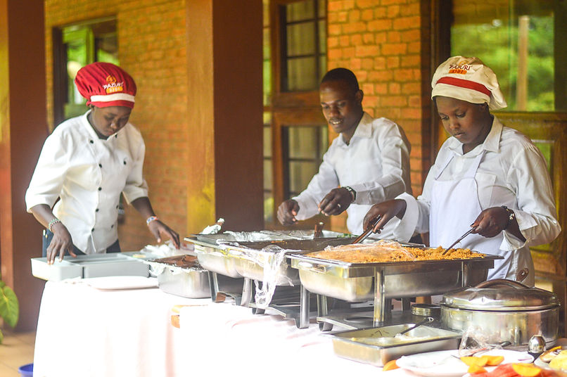 Pazuri hotel staff offering catering services